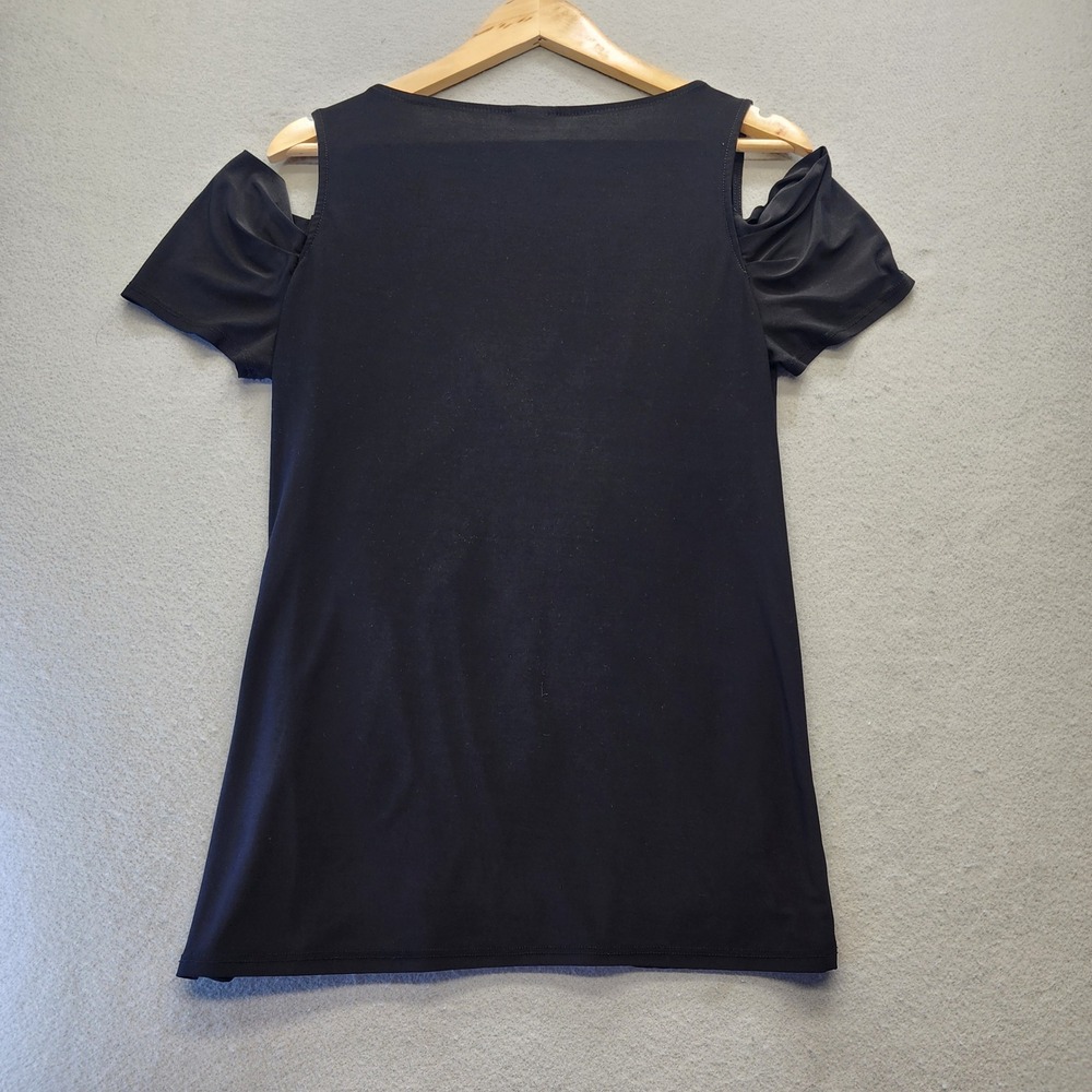 Torrid Black Cold Shoulder Ruched Wrap Surplice Top Plus Size 0 L XL 50-6198E - Picture 8 of 14